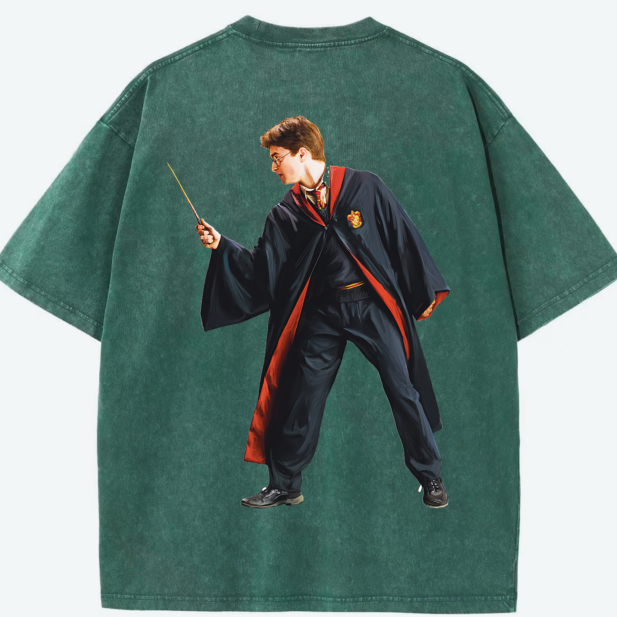 （画像用） Harry Potter ハリー・ポッターシリーズ 綿100% ヴィンテージ風 半袖Tシャツ（背面プリント）